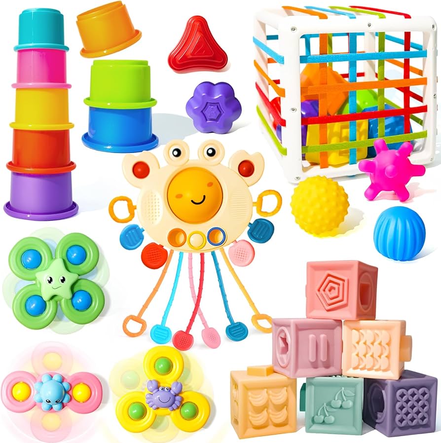 Colorful sensory blocks with different textures
