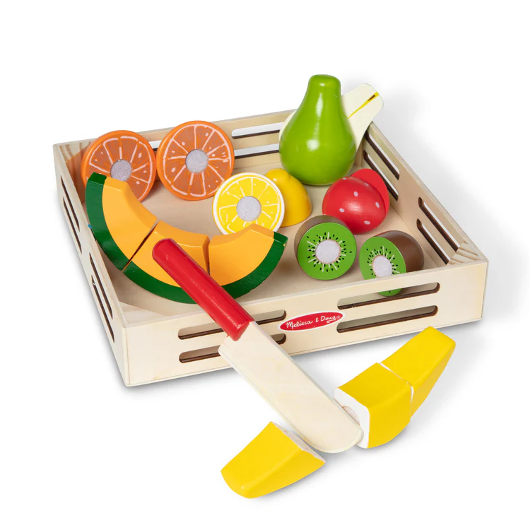 Melissa & Doug wooden cutting fruit play set with velcro