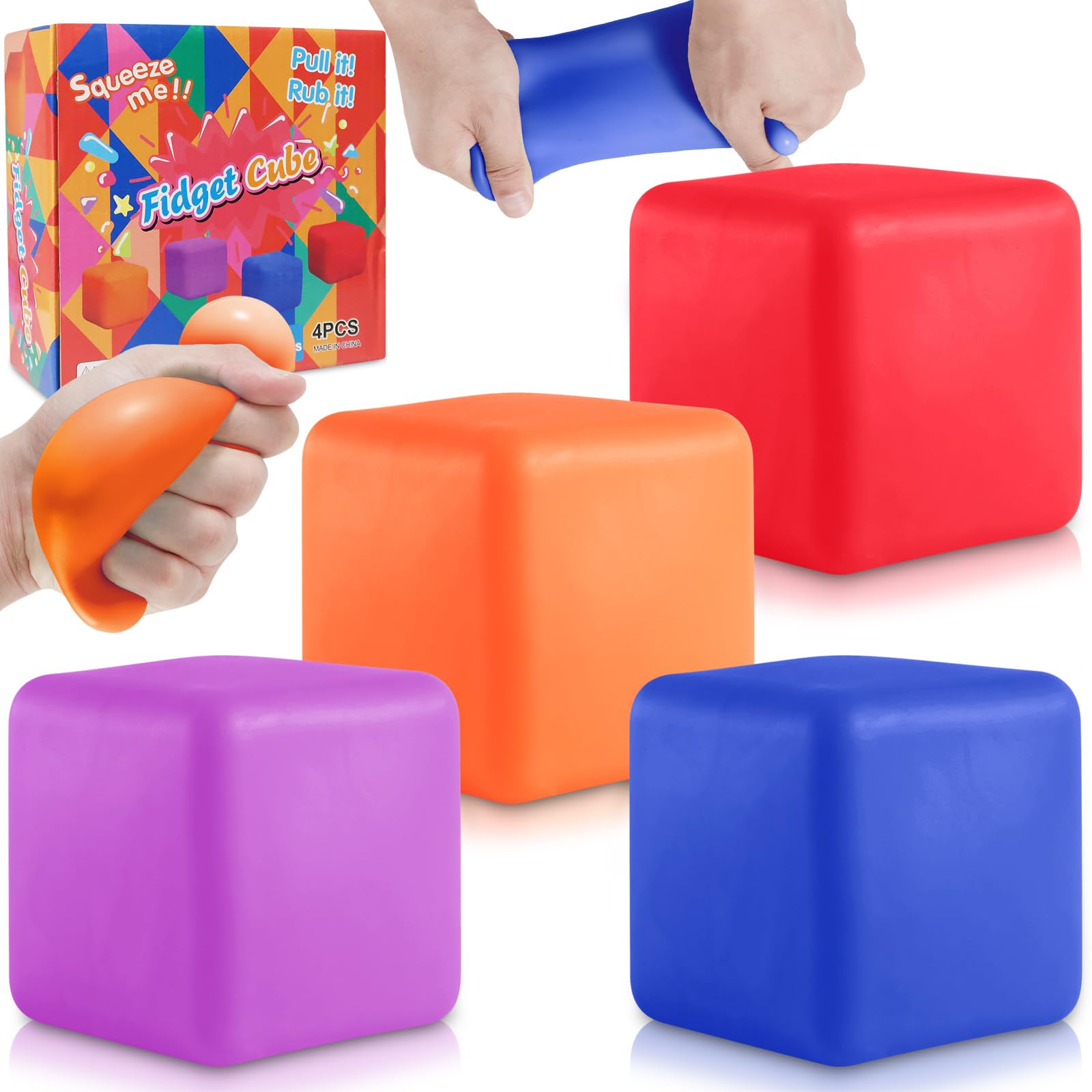 Soft squishy shaggy texture fidget cube with tactile surface