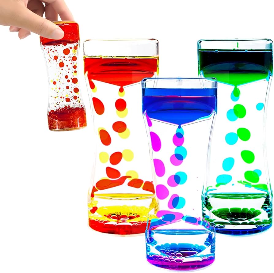 Colorful liquid timer for visual anxiety relief