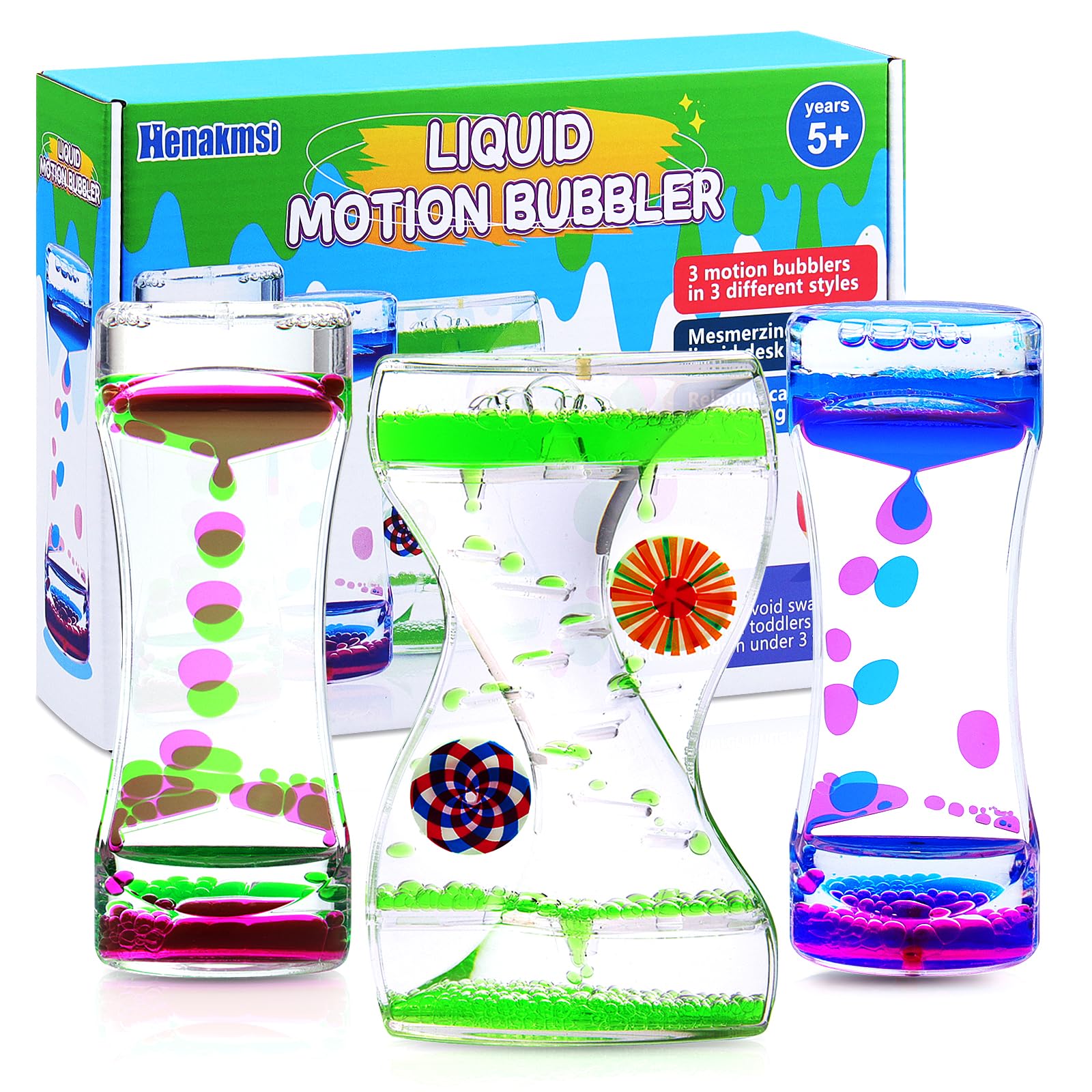 A mesmerizing liquid motion bubbler with falling blue and green droplets