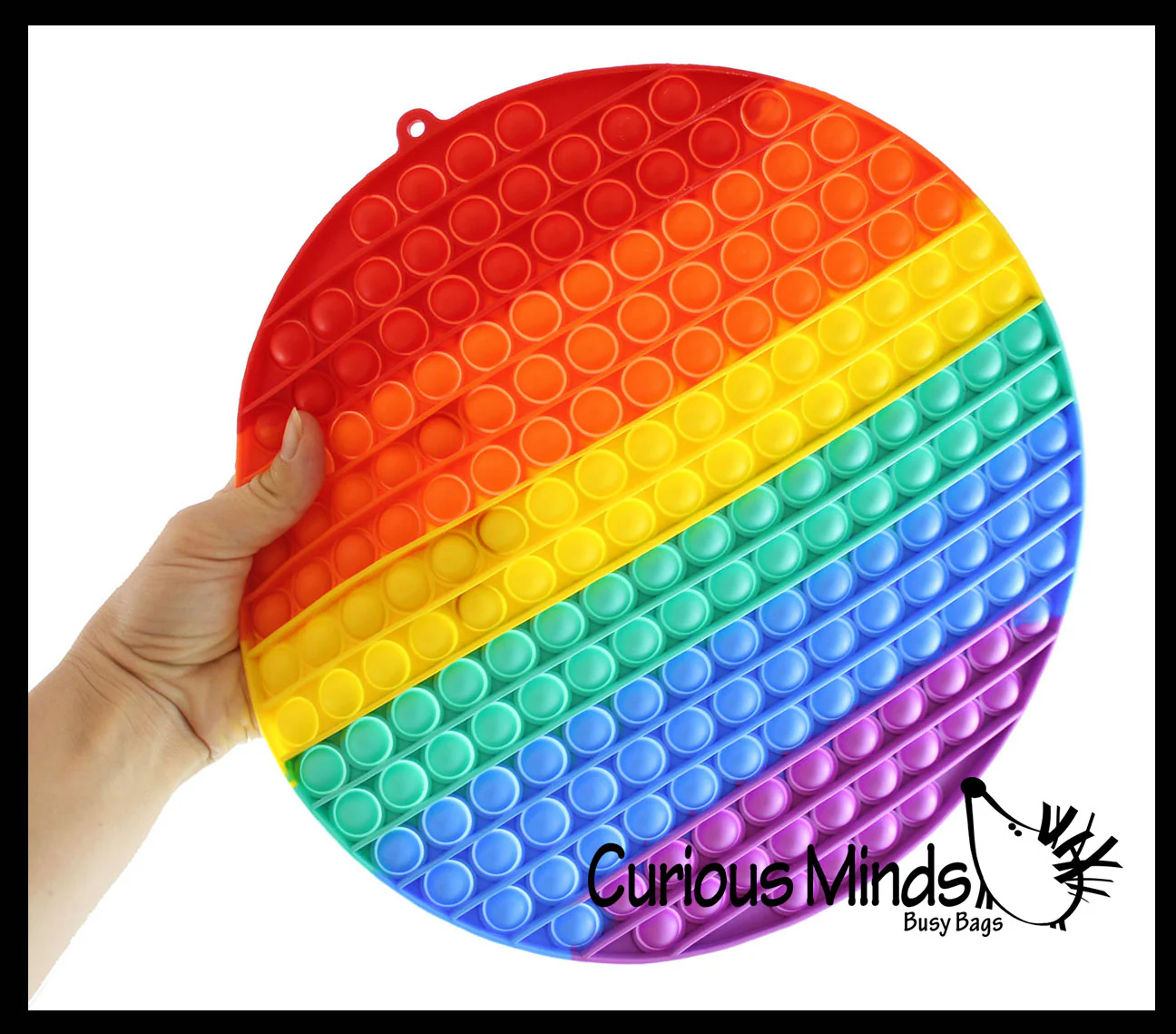 Colorful silicone sensory toy with bubbles that pop when pressed
