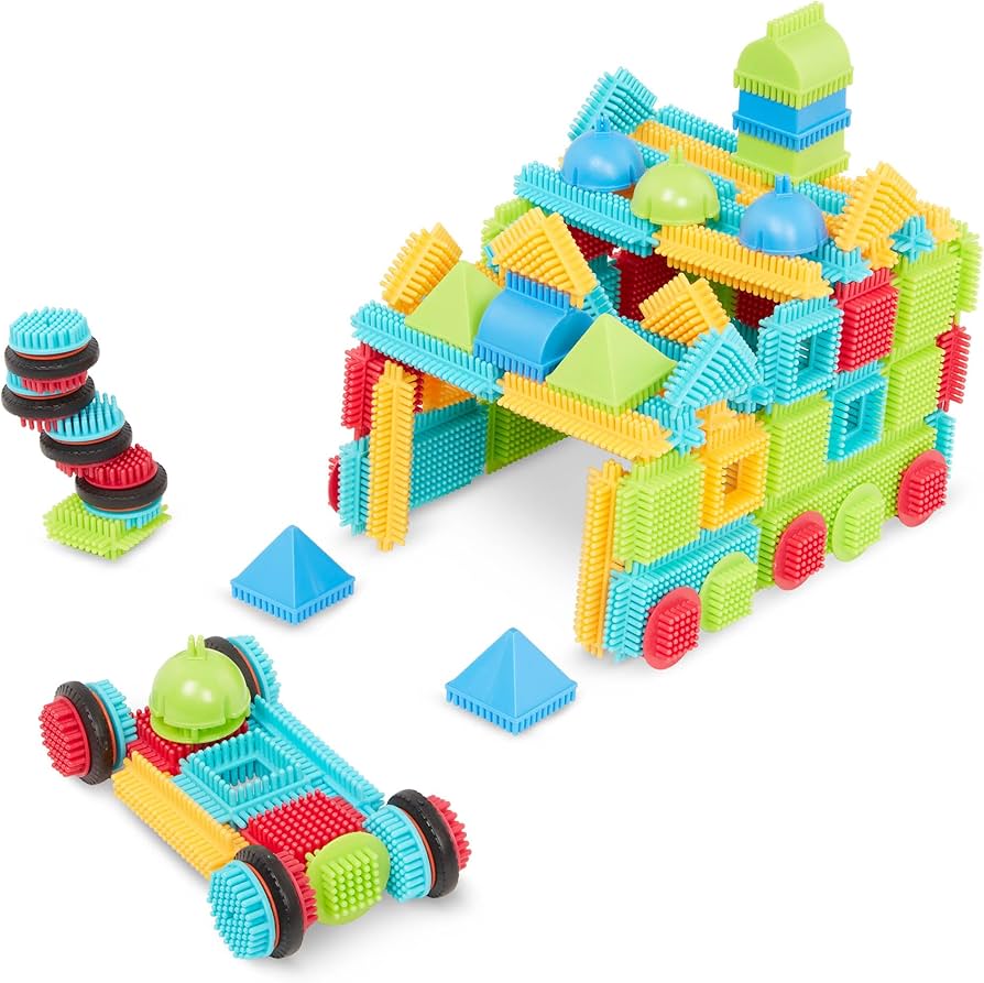 Colorful bristle blocks that easily connect together